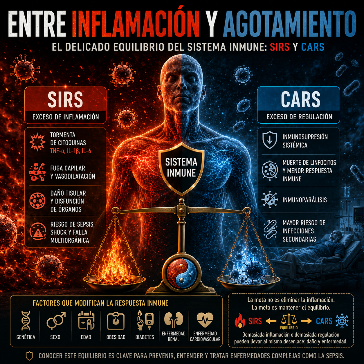 Conoce a tu sistema inmune, parte 5: Cuando el equilibrio inmunológico se rompe: SIRS y CARS